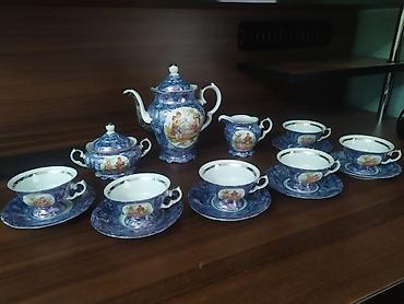 zerif cay: Çay dəsti, rəng - Mavi, Farfor, 6 nəfərlik — 1