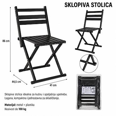 KMT Poni sa sklopivim naslonom 2903990 Prenosiva sklopiva stolica