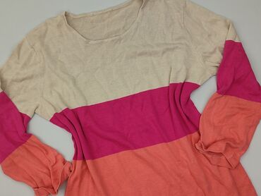 bluzki w paski rękaw 3 4: Women's blouse, size 4XL