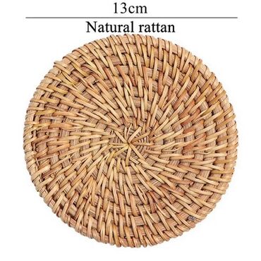 Другой домашний декор: Натуральная подставка из вьетнамского ротанга, диаметр 13 см, ручной