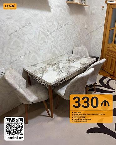 Masa dəsti - Masa: açıq ölçü 80 × 170 sm, bağlı ölçü 80 × 130 sm -