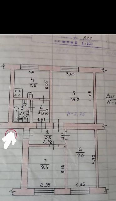 северная: 3 комнаты, 54 м², Шлагбаум Индивидуалка, 1 этаж, Старый ремонт — 7