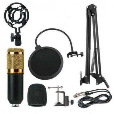 Mikrofoni: Studijski Kondenzatorski Mikrofon BM800 +stalak+pop filter Na — 4