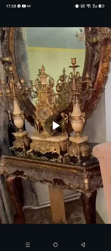 bayram xoncasi bezemek: İtaliya istehsalı klassik saat2 şamdan və Güzgü kamod desti Təsvir — 4