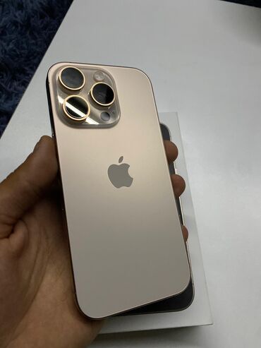 Apple iPhone: IPhone 16 Pro, 128 GB, Desert Titanium, Zəmanət, Barmaq izi, Simsiz şarj