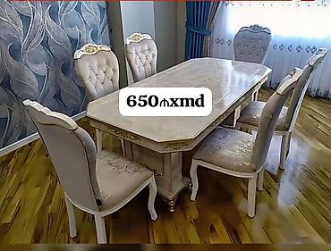 baliq topdan satis: Klassik üslubda yemək otağı dəsti - Dəst: 1 böyük düzbucaqlı süfrə — 1