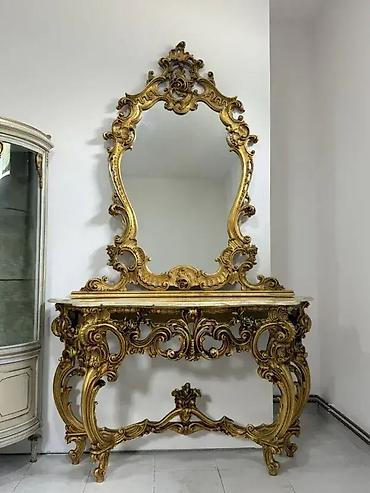 100cm: Stilska konzola i ogledalo PRELEPO 🪑 Dobro stanje Dimenzije: 📏 — 2