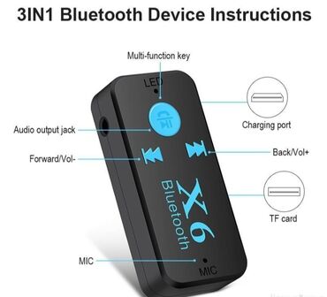 Audio oprema za auto: Bluetooth X6 audio prijemnik sa ugrađenim mikrofonom - Pretvara bilo — 7