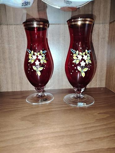 Digər dəstlər və servizlər: Bohem üslublu şüşə/büllur dəst - 3 ədəd kəsimli, ağır büllur — 2