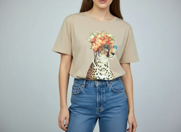 oversize t shirty z nadrukiem: Women`s T-shirt, size L (EU 40)