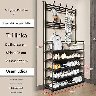 Police: Višenamenski stalak za hodnik – garderober i cipelarnik u jednom - — 6