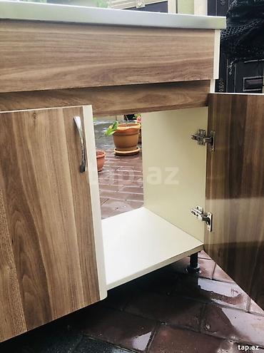 мойка со шкафом на кухню: Mətbəx üçün dolablı iri lavabo komplekti - Üst hissə: paslanmayan — 4