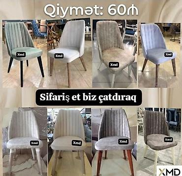 Yumşaq oturacaqlı mətbəx və yemək otağı stulları. Model şəkillərdə