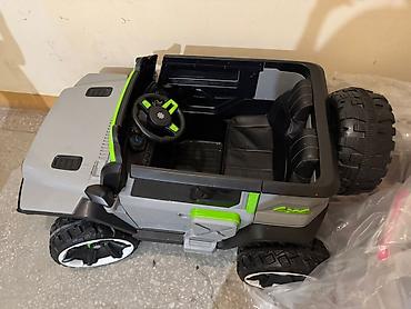 Uşaq üçün elektrik maşınları: Uşaq üçün elektrikli mini jeep - Korpus: boz-qara rənglərdə, yaşıl — 1