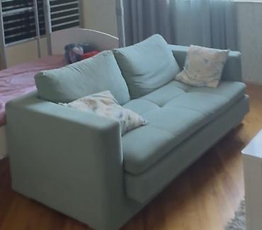 modern divan: Mavi-yaşıl rəngdə, modern üslubda 2-3 nəfərlik divan — 1
