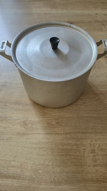 Qazan, rəng - Boz, Alüminium, 5 l, 22 sm, SSRİ