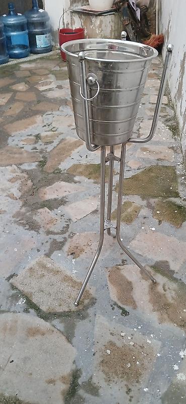 nerjaveyka su cəni: Paslanmayan poladdan şampan/şərab üçün buz vedrəsi və ayaqlı stend - — 3