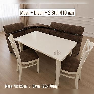 metbext divan: Türkiyye istehsali. ✅Metbex masa desti Masa 2 oturacaq+divan Masa — 1