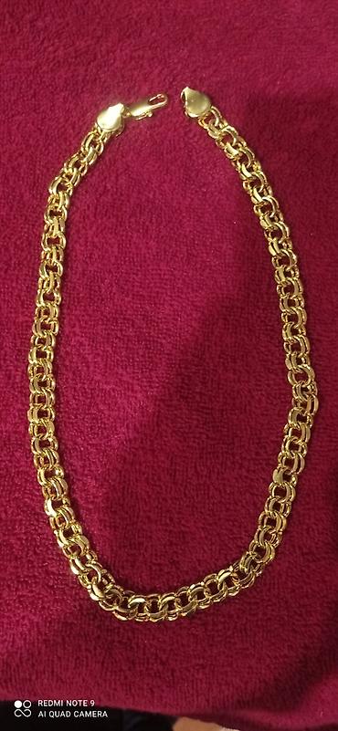 медаль: Qızılı rəngli zəncir boyunbağı - Material: metal ərintisi, parlaq — 1