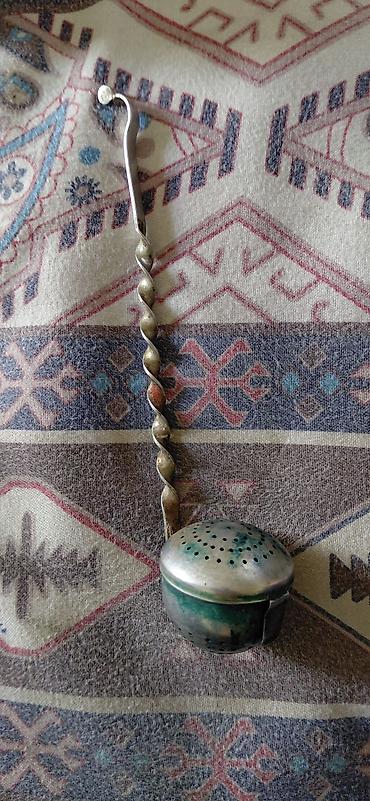 dəmlik: Antik metal çay süzgəci/infuzer nerjeveka - Material: metal (gümüşü — 1