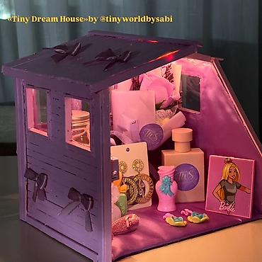 lent guller: “Tiny Dream House” – dekorativ mini ev qutusu (işıqlı) - — 4