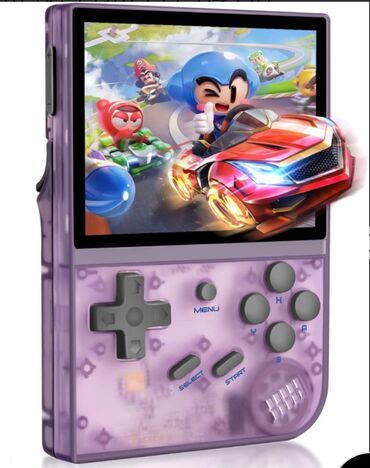 ps 3 konsolu: Oyun konsolu ANBERNIC RG35XX TRANSPARENT PURPPLE Ps1, Sega ve s oyun