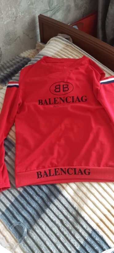 зеленая мужская кофта: Мужская толстовка, Balenciaga, Одноместный, цвет - Красный