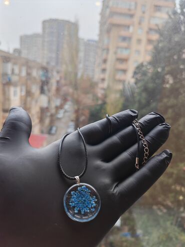 Kulonlar: Epoksi qatqı ilə hazırlanmış əl işi kulonlar - Çiçək kolleksiyası — 7