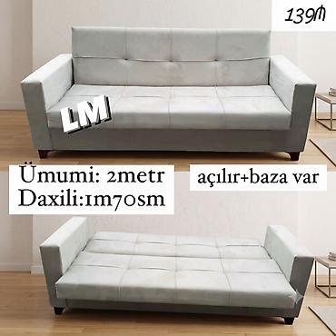 Divanlar: Açılan divan – baza ilə - Ümumi ölçü: 2 metr - Daxili ölçü: 1 m 70 sm — 1