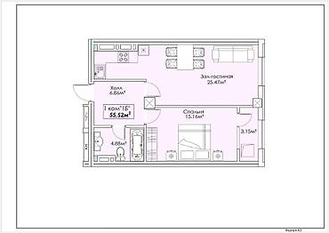 Новостройки от застройщика: Построен, Элитка, 1 комната, 55 м² — 14