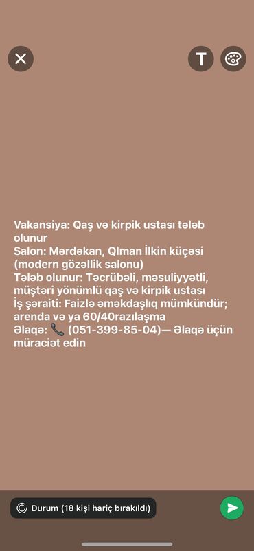 laborant vakansiya: Vakansiya qaş kirpik usdası tələb olunur ünvan mərdəkan qılman ilkin