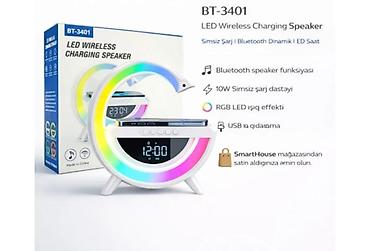 BT-3401 LED Wireless Charging Speaker Simsiz Şarj | Bluetooth Speaker