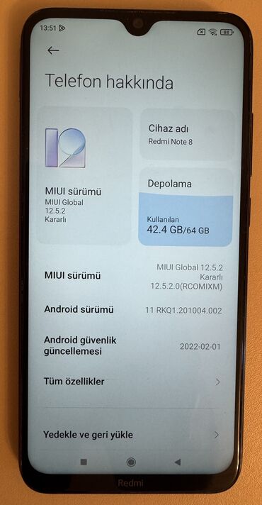 huawei ikinci el: Redmi 8, 64 GB, rəng - Qara, Barmaq izi, İki sim kartlı