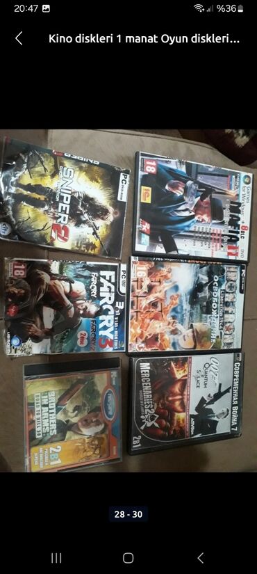 CD, DVD disklər və kassetlər: 30 azn 100 film diskler — 3