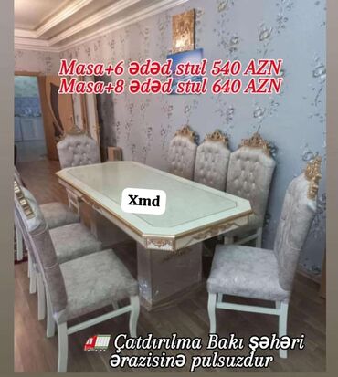 stol stul destleri qiymetleri ucuz: Для гостиной, Новый, 6 стульев