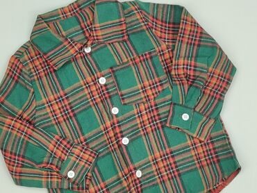 koszula z bufiastymi rękawami: Shirt 3-4 years, condition - Perfect, pattern - Cell, color - Green