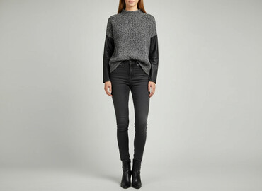 koszula z imitacji skóry zara: Sweter damski, rozmiar One size