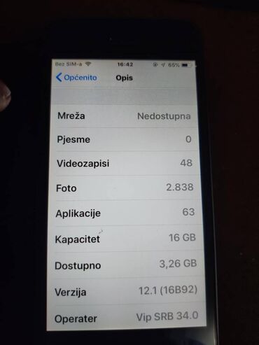 Apple iPhone: Apple iPhone iPhone 5, 16 GB, Matte Silver, Otisak prsta — 5