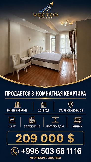 комната ик: 3 комнаты, 121 м², Индивидуалка, 3 этаж — 1