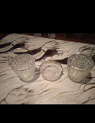tikinti temir: Kristal qab dəsti - Şəffaf, kəsmə naxışlı kristal material - 3 — 1