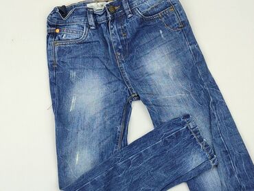 ciemne jeansy z przetarciami: Jeans, DenimCo, 8 years, 122/128, condition - Good