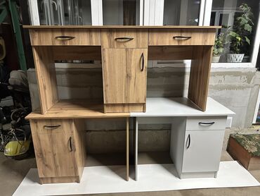 Офисные столы: Офисный стол, Новый, Нерегулируемый, цвет - Белый, ЛДСП, Самовывоз, Платная доставка — 12