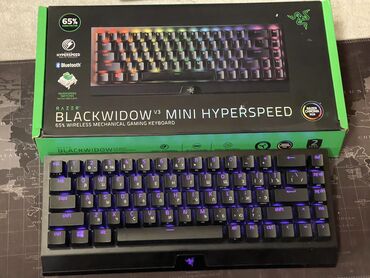 клавиатура razer: Клавиатура, Razer, Механическая, Bluetooth, Проводное подключение, Размер: 65%