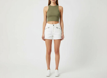 krótkie spodenki damskie z wysokim stanem duże rozmiary: Shorts for women, size M