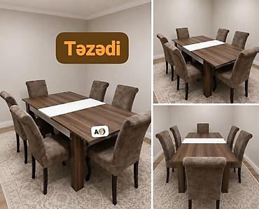 Qonaq otağı üçün, Yeni, Açılan, Dördbucaq masa, 6 stul