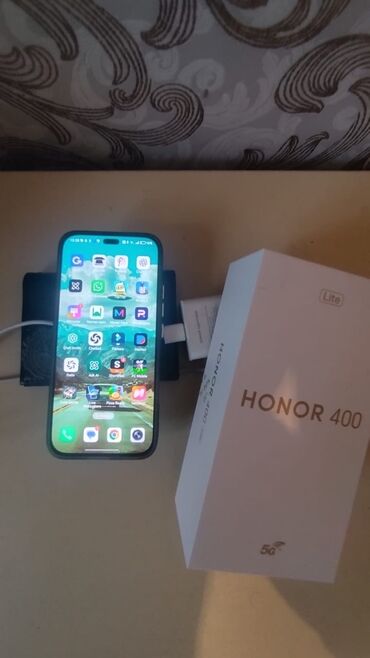 gizli nomre ile zeng etmek sim: Honor 400 Lite, 256 GB, rəng - Qara, Barmaq izi, Simsiz şarj, İki sim kartlı