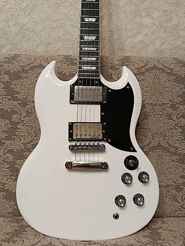tech deck: Электрогитара gibson sg в белом цвете.Гитара полностью отстроенна — 2