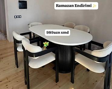 metbext ucun divan: Mətbəx üçün, Yeni, Oval masa, 6 stul — 1