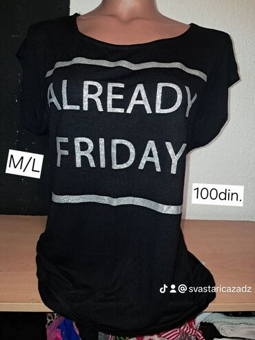 Majice kratkih rukava: Ženske bluze/majice – više modela - Crna majica sa srebrnim na lalafo.rs — 1 Majice kratkih rukava: Ženske bluze/majice – više modela - Crna majica sa srebrnim — 1