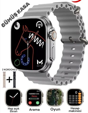 bakı saatı: Yeni, Smart saat, Apple, Sensor ekran, rəng - Qara